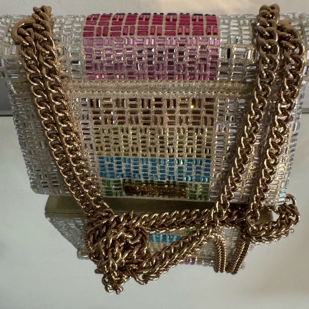 Kurt Geiger Mini Kensington Rainbow Crystals Bag New without tags - Picture 2 of 5